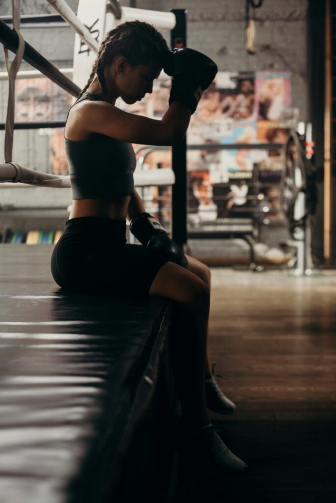 linha feminina roupa de boxe